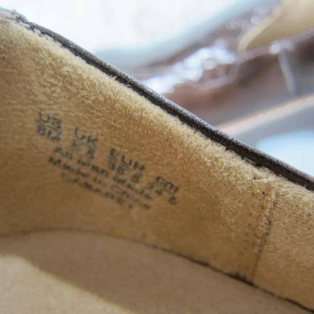 Naturalizer Cabaret Lug Sole Loafer Shoes Brown Patent Leather Women's Size 8 M